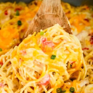 Recipe for Cheesy Chicken Spaghetti Casserole